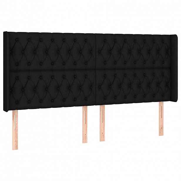 vidaXL Čelo postele typu ušák černé 183x16x118/128 cm textil