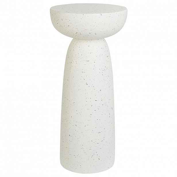 Beliani PŘÍSTAVNÝ STOLEK Beton krémově bílý Terrazzo Look kulatý 33 cm Cadini