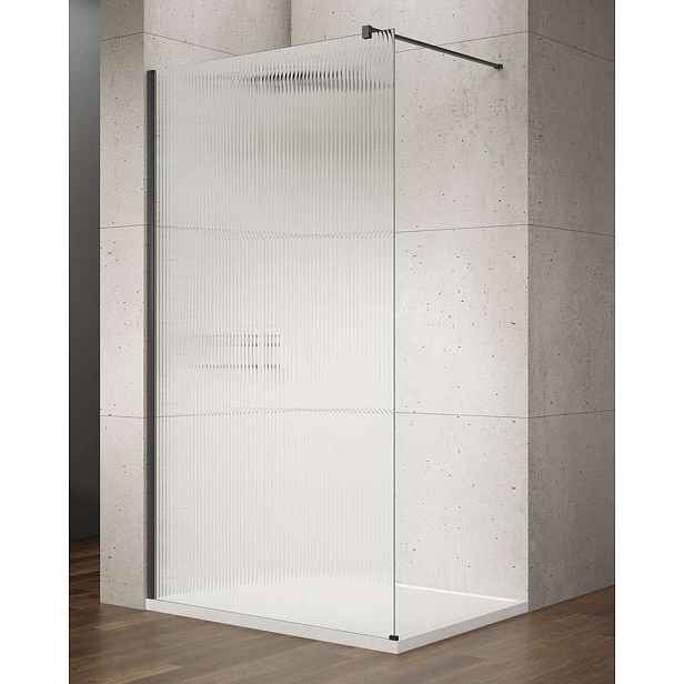 Gelco Vario - Sprchová stěna Walk-In, 100x200 cm, Coated glass, matná černá/nordic sklo GX1510-06