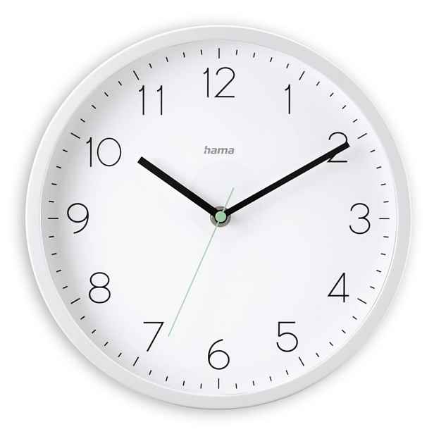 Hama Menorca, nástěnné hodiny řízené rádiovým signálem, 25 cm, bílé