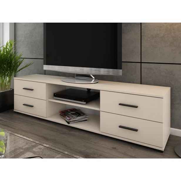 Široký TV stolek Oskar TV, béžový kašmír, šířka 180 cm