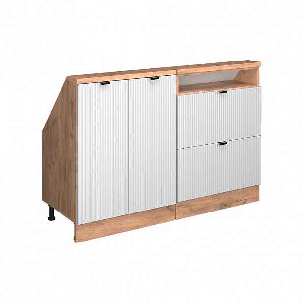 Vicco SADA SKŘÍNÍ PRO ŠIKMOU STŘECHU Rion Bílé zvlnění 120 cm Sada 2 kusů