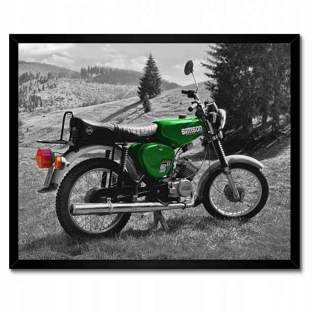 Plakáty v rámu 50x40 Zelená Simson S51 E