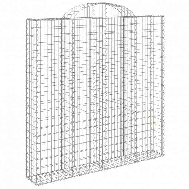 vidaXL Klenutý gabionový koš 200 x 30 x 200/220 cm pozinkované železo