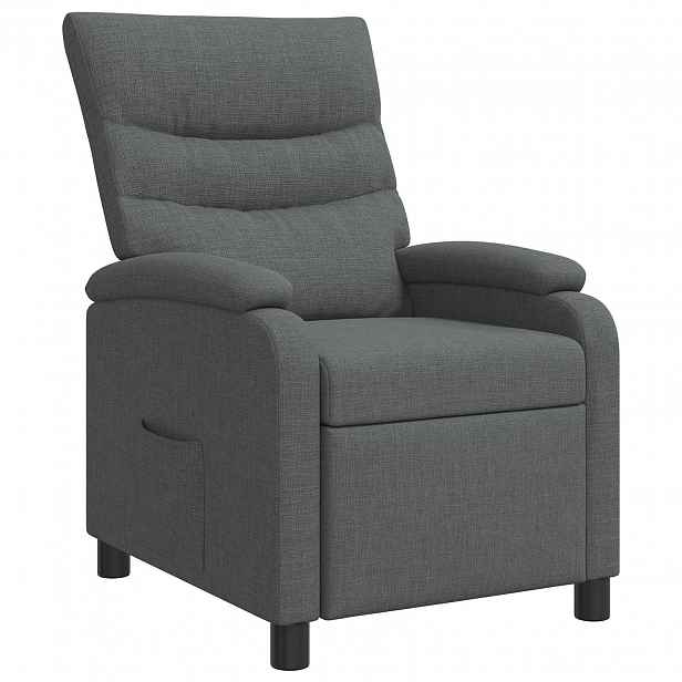 vidaXL Křeslo s funkcí ležení Tmavě šedá Textil