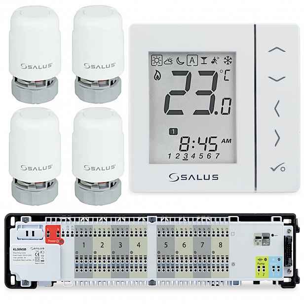 Sada Podlahového Vytápění Salus Lišta Regulátor VS30W Pohon T30NC