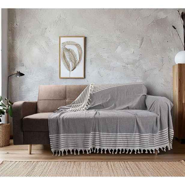 Antracitová deka 220x180 cm Sophia  – Mijolnir
