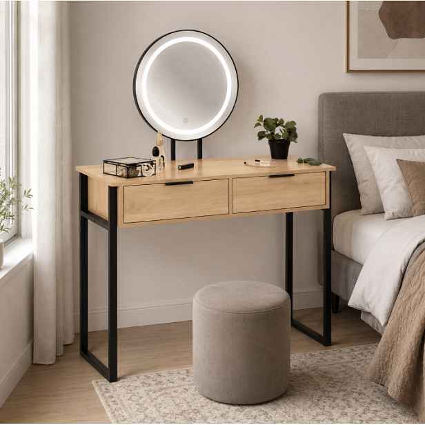 ArtJum Toaletní stolek s LED zrcadlem | CM-354333