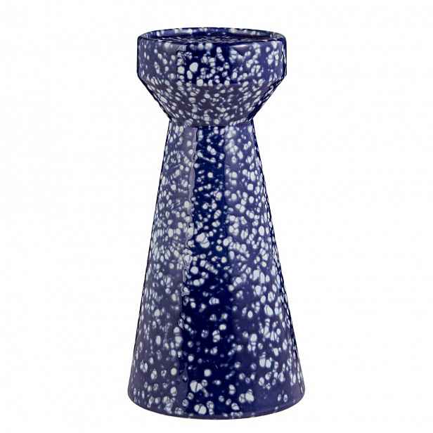 Butlers SPECKLE Stojan na sloupové svíčky 25 cm - tm. modrá