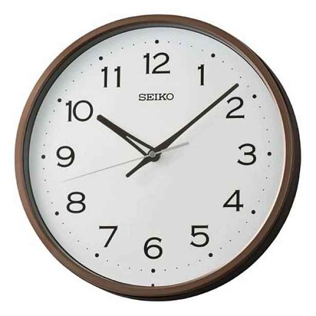 Čitelný Klasický Hnědý Kulatý Japonský Hodinový Stroj Seiko QHA020B 30 cm