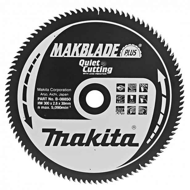 Makita - Pilový kotouč na dřevo, 300x30 mm, 96 zubů B-08850