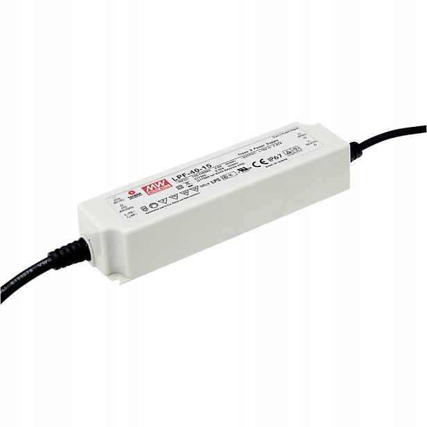 Mean Well Ac-dc Led driver s jedním výstupem, mix režim (CV+CC); výstup 12Vdc při