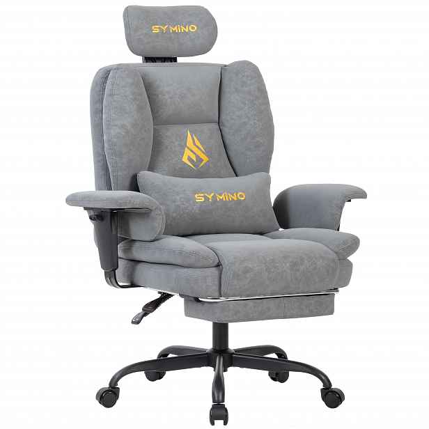 TEMU Herní křeslo SYMINO, Ergonomická kancelářská židle z PU kůže s bederní opěrkou - Polohovací počítačová židle pro dospělé, Herní sedák ve stylu