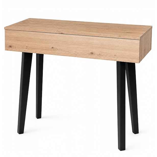 Toaletní Stolek Konzola Voga 90 Dub Artisan Nohy Černé 90 CM