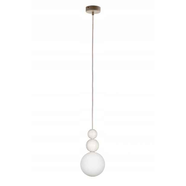 Závěsná lampa béžová koule sklo dřevo G9 12W Sigma Lighting