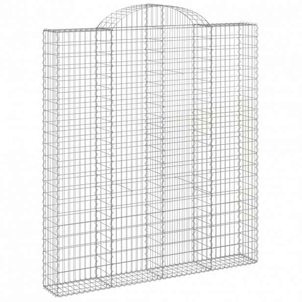 vidaXL Klenutý gabionový koš 200 x 30 x 220/240 cm pozinkované železo