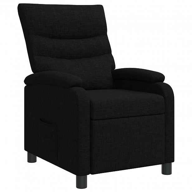 vidaXL Křeslo s funkcí ležení Černá Textil
