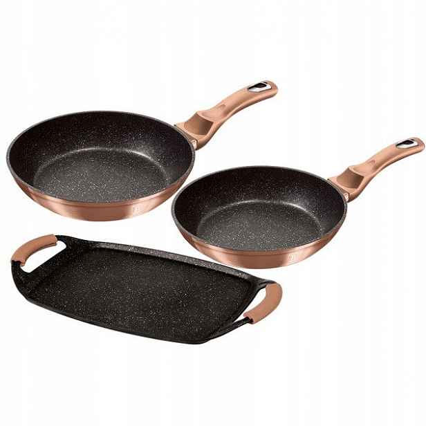 BH-1669 Sada granitových pánví 3 el. Berlinger Haus Rose Gold indukční