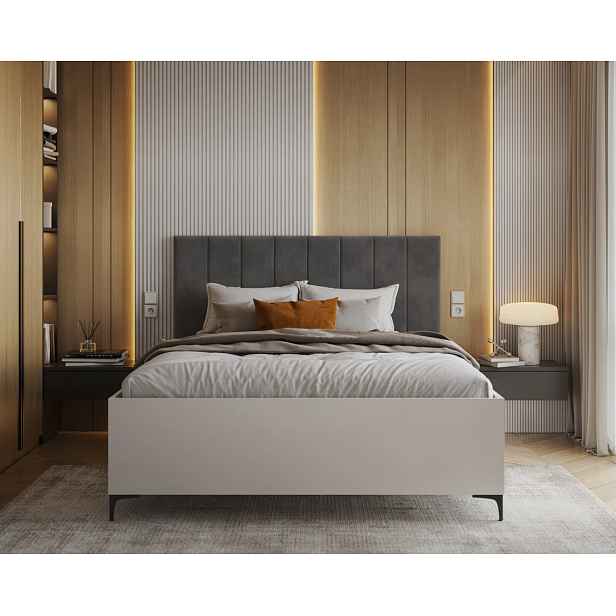 FDM Postel Sierra se zvedacím roštem Trinity grafitově šedá/bílá, velikost 180x200