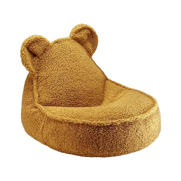 Hnědý dětský sedací vak z textilie bouclé Bear – Wigiwama