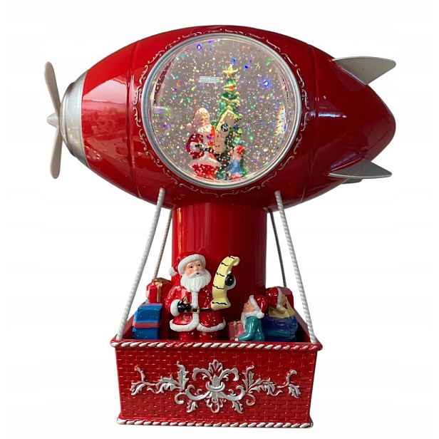 Magická sněhová koule Mikuláš Vánoční stromek 38 Cm Led Usb