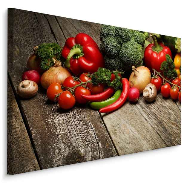 Moderní obraz na plátně do kuchyně Zelenina Na Dřevu I. Varianta: 30x20