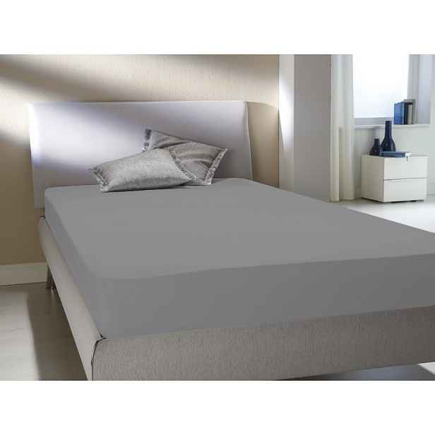 Prostěradlo Flanel 90x200x30 cm, stříbrné