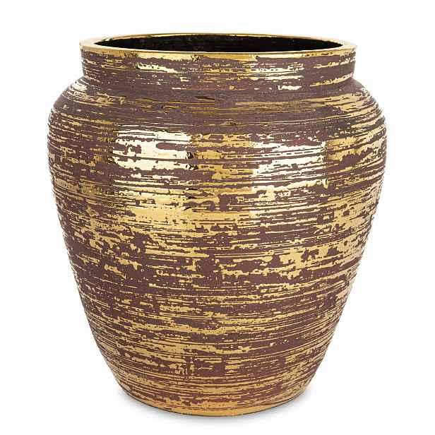 Váza Kolekce Antique hnědá, zlatá 26,5x25x25