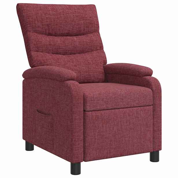 vidaXL Křeslo s funkcí ležení Víno Červené Textil