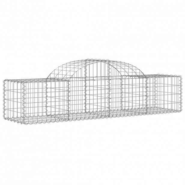 vidaXL Klenutý gabionový koš 200 x 50 x 40/60 cm pozinkované železo