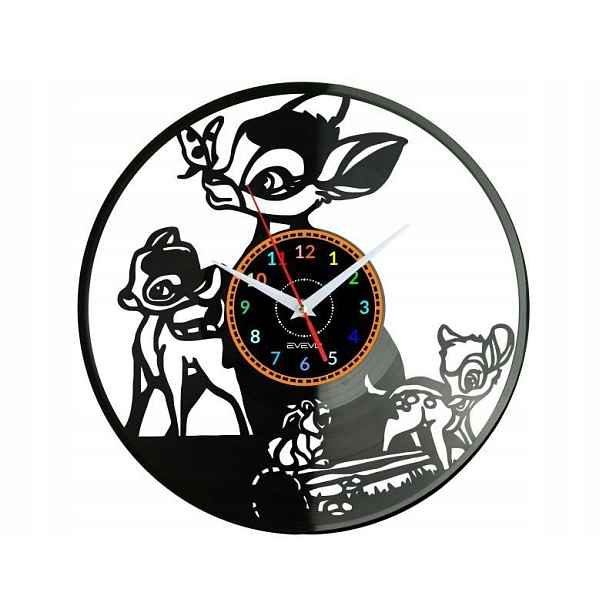 Bambi Dekorativní Nástěnné Hodiny Moderní Vinylová Deska Jako Dárek