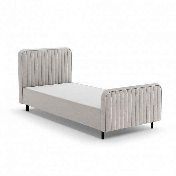 Beautysofa ČALOUNĚNÁ POSTEL Lami 90x200, jednolůžko s úložným prostorem, bez matrace, béžová