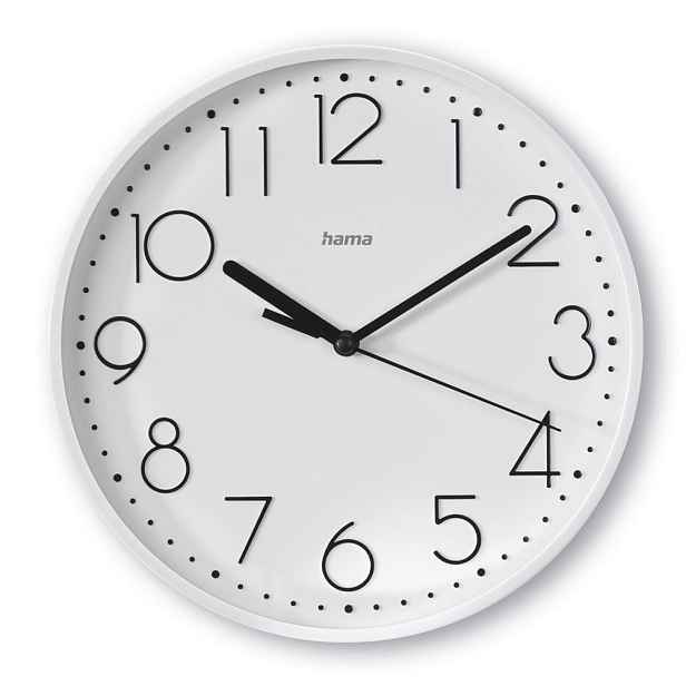 Hama Salina, nástěnné hodiny, průměr 22 cm, tichý chod, bílé