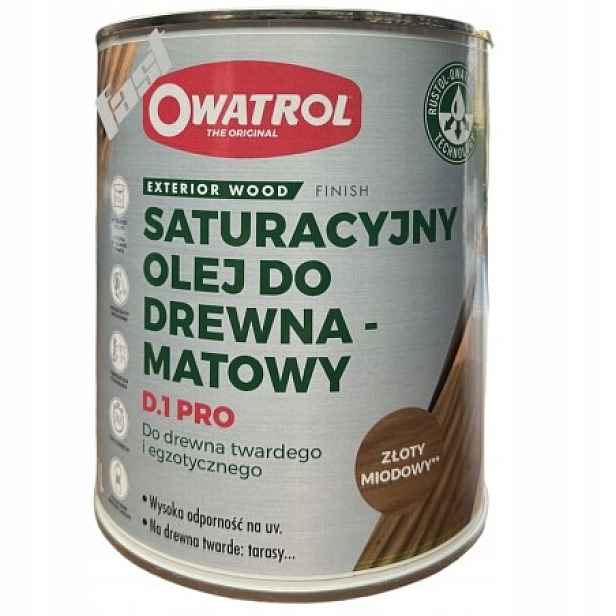 Owatrol D1 Pro 2,5L Jantar – Saturační olej na dřevo Hluboká ochrana