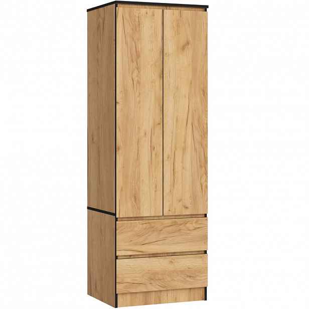 Šatní skříň se šuplíky 60 cm WREN - dub craft