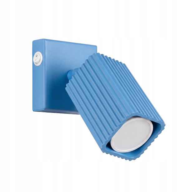 Sollux Lighting Rayo nástěnné svítidlo modré rýhované 1xGU10 10W s vypínačem