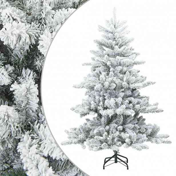 vidaXL Umělý vánoční strom ze sněhu s čepicí Bílá 150 cm PVC, ocel