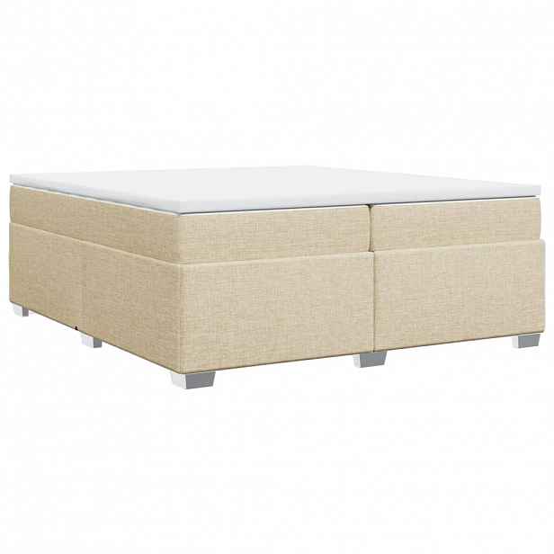 vidaXL Box spring postel s matrací krémová 200x200 cm textil