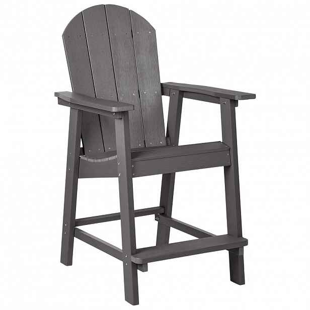 Beliani ZAHRADNÍ BAROVÁ ŽIDLE Šedá Adirondack