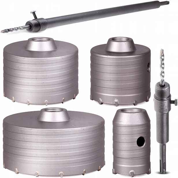 Korunkový Vrták Na Betonu Sds Plus Sada 130 105 68 50 mm Korunka Adaptér