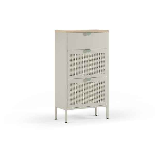 Krémový/v přírodní barvě kovový botník 60x110x30 cm Sayla – Marckeric