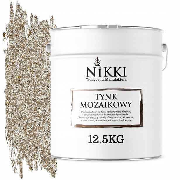 Mozaiková Pryskyřičná Omítka 12,5 Kg Vnitřní Vnější Béžová Se Zlatou Slídou