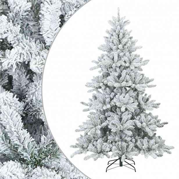 vidaXL Umělý vánoční strom ze sněhu s čepicí Bílá 180 cm PVC, ocel