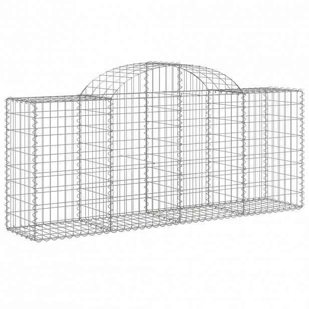 vidaXL Klenutý gabionový koš 200 x 50 x 80/100 cm pozinkované železo