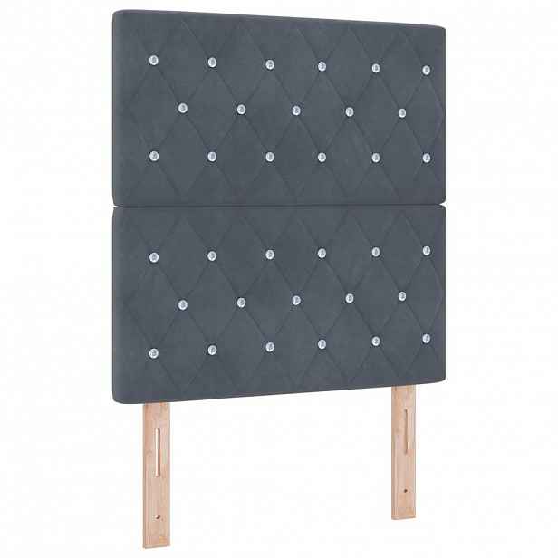 vidaXL LED box pružinová postel s čelo Tmavě šedá 80 x 200 cm textil
