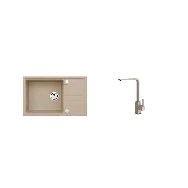 Alveus SET ALVEUS Intermezzo 130+ BATERIE AFRA - 55 obdélníkový granitový dřez 780 x 480 mm v setu s baterií