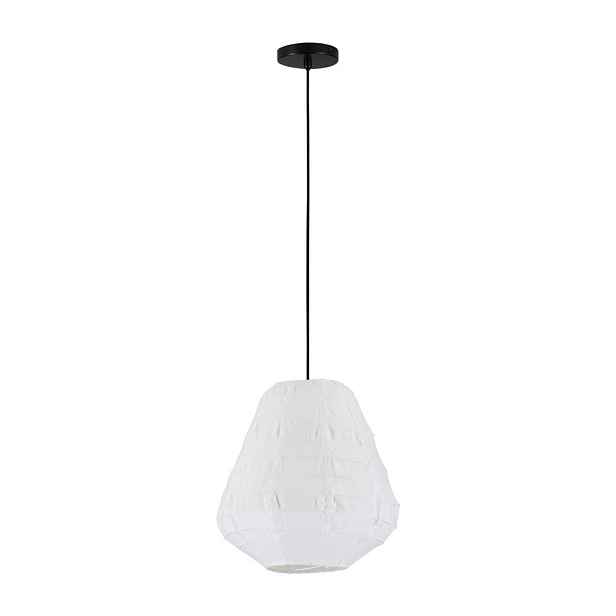 Bílé lněné závěsné svítidlo ø 36 cm Linnet – Nova Luce