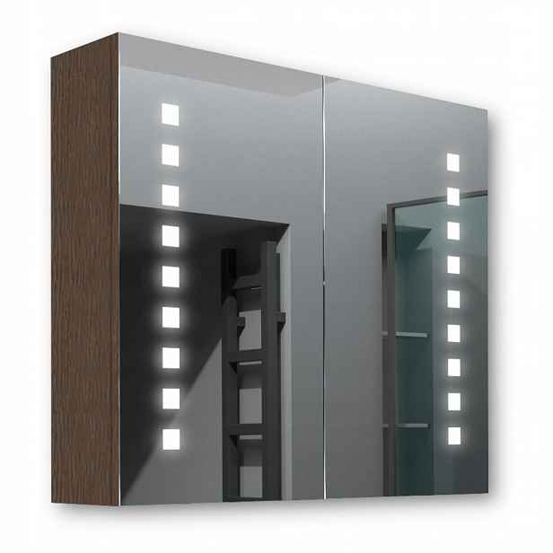 Dřevěná skříňka 80x70 Led zrcadlo Merkur Wenge
