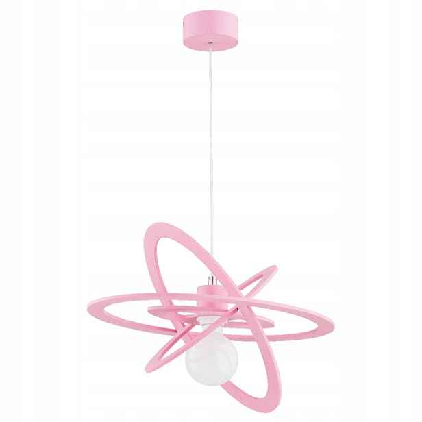 Růžová závěsná lampa Orlando E27 15W Alfa dekorativní dětská