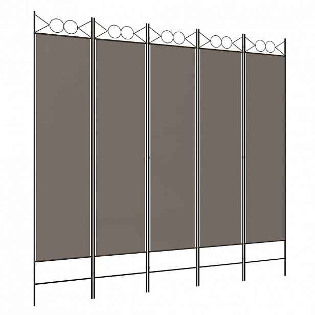 vidaXL 5dílný paraván antracitový 200x220 cm textil